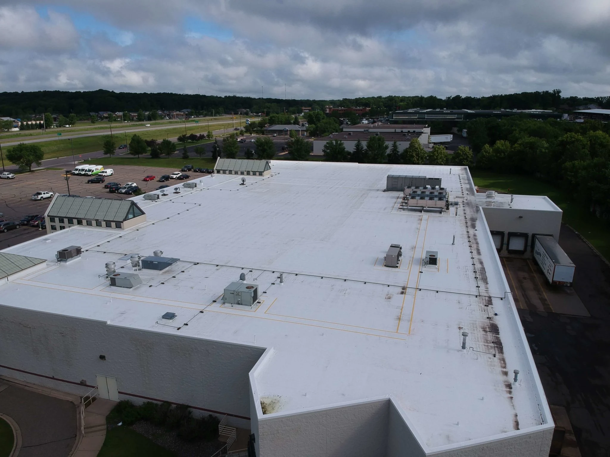 Commercial flat roof project in Canton Ohio